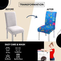 LAZI | digital printed covers for home dining  chair on livebetterindia.com
