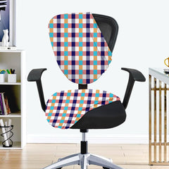 LAZI | Multicolor Check Printed office chair cover on livebetterindia.com
