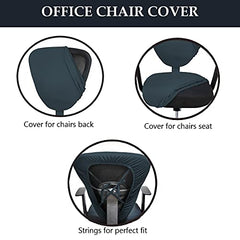 LAZI Dark Gray Executive Office Chair Slipcover Rotating Chair Seat Covers and Slipcover