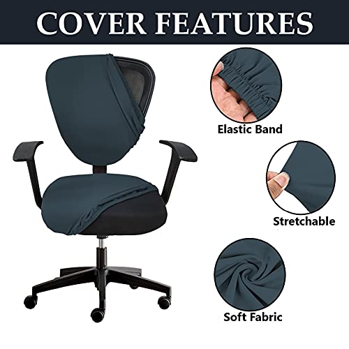 LAZI Dark Gray Executive Office Chair Slipcover Rotating Chair Seat Covers and Slipcover