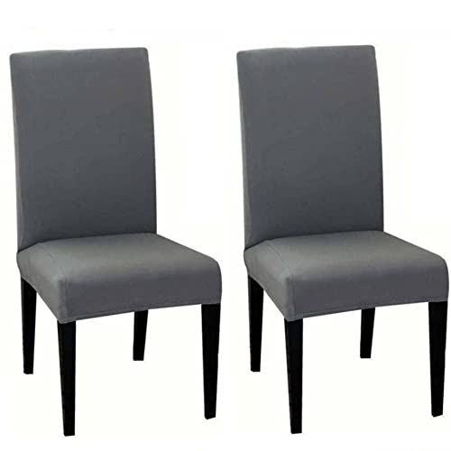 LAZI Dark Grey Color Polyester Blend Dining Chair Seat Cover and Protector