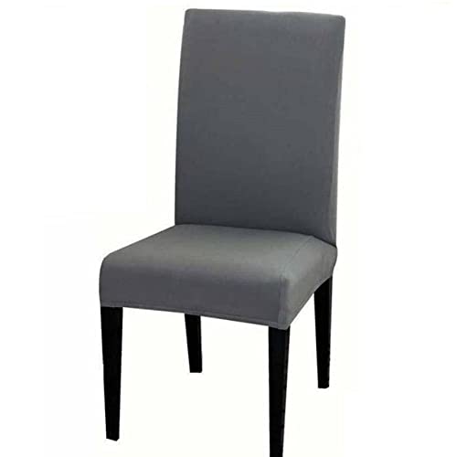 LAZI Dark Grey Color Polyester Blend Dining Chair Seat Cover and Protector