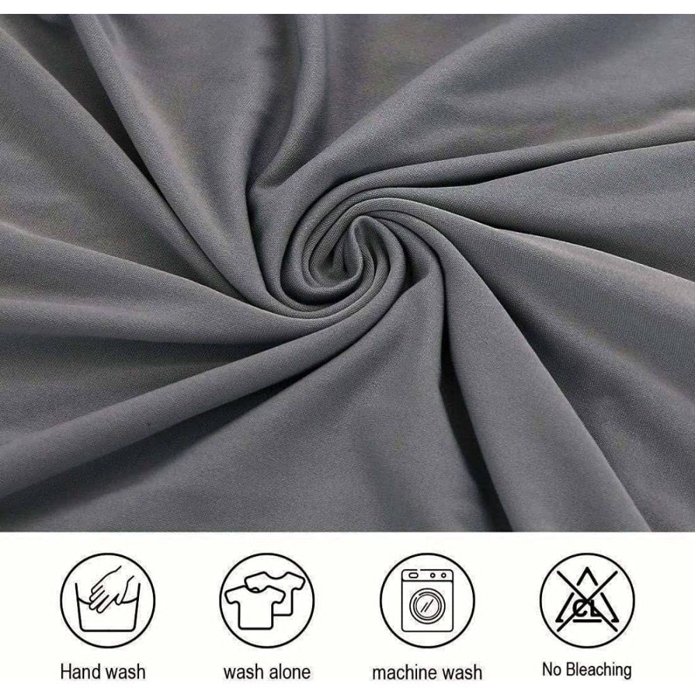 LAZI Dark Grey Color Polyester Blend Dining Chair Seat Cover and Protector