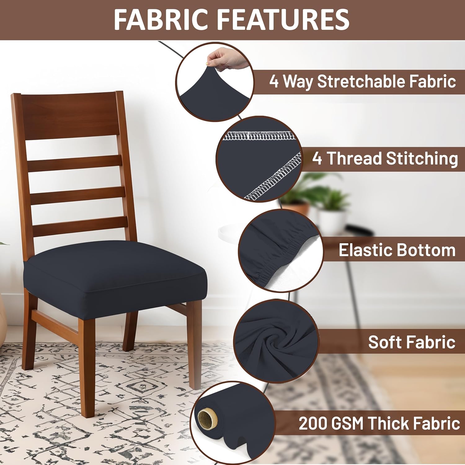 Lazi | 4 way stretchable chair base cover on livebetterindia.com