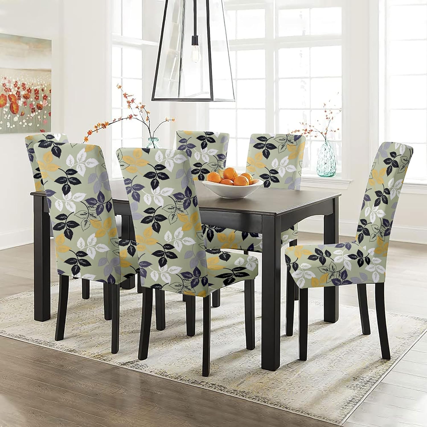 LAZI | printed dining chair covers set of 6 on livebetterindia.com