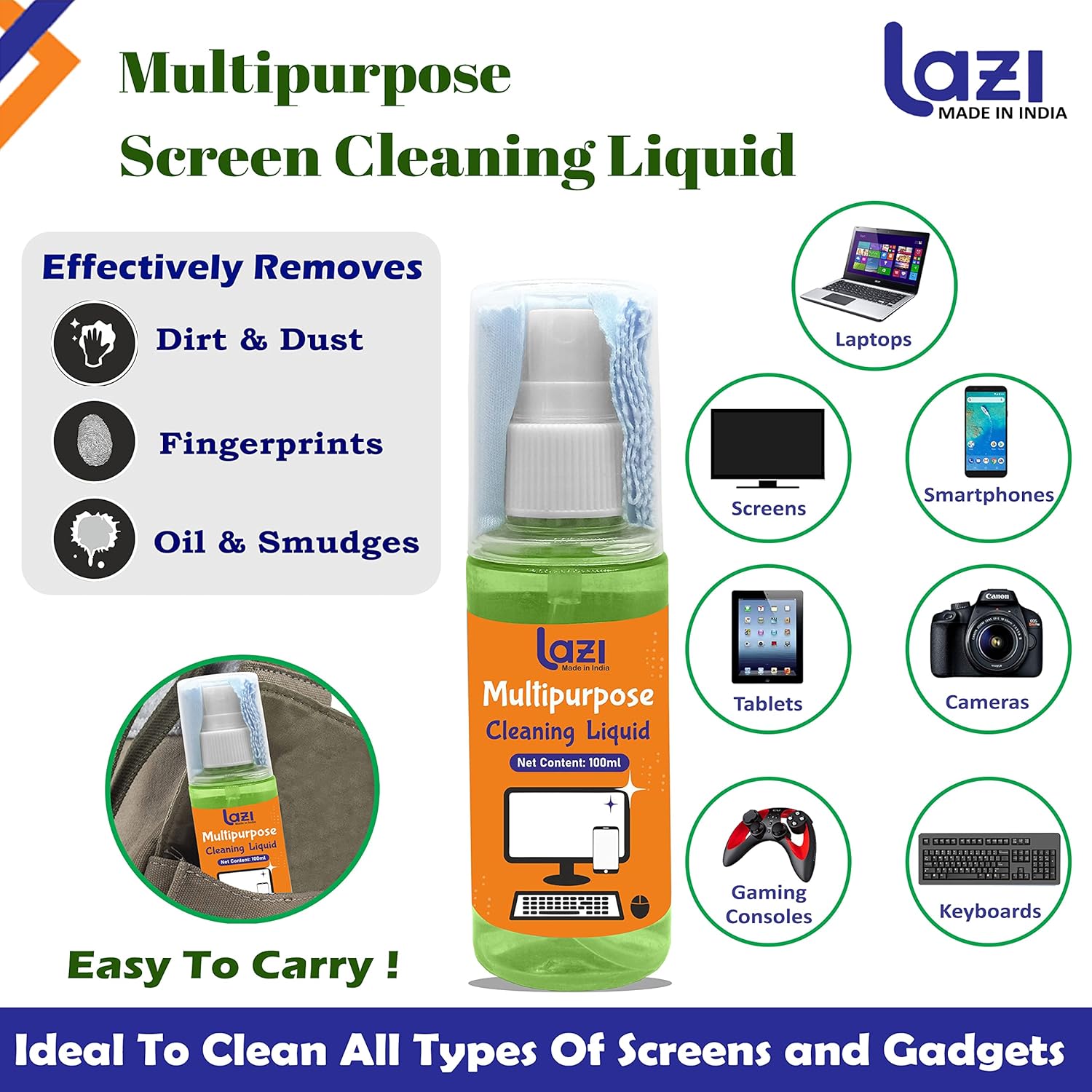 LAZI | Dirt and dust cleaning spray on livebetterindia.com