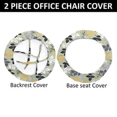 LAZI | 2 peice leaf printed office chair cover on livebetterindia.com