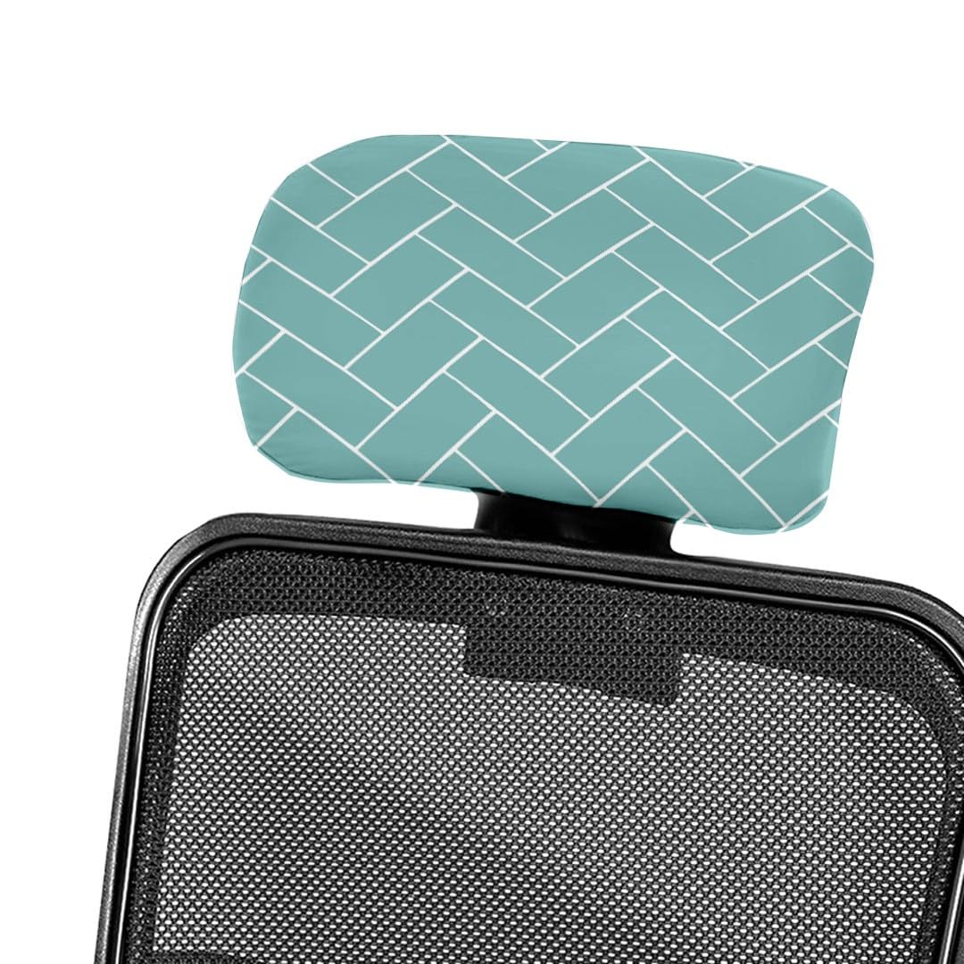 LAZI Green Printed Polyester Blend Office Boss Chair Headrest Protector and Cover