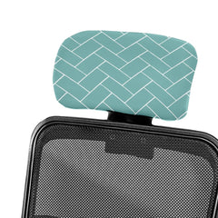 LAZI Green Printed Polyester Blend Office Boss Chair Headrest Protector and Cover