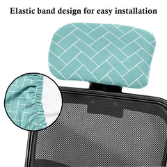 LAZI Green Printed Polyester Blend Office Boss Chair Headrest Protector and Cover