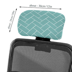 LAZI Green Printed Polyester Blend Office Boss Chair Headrest Protector and Cover