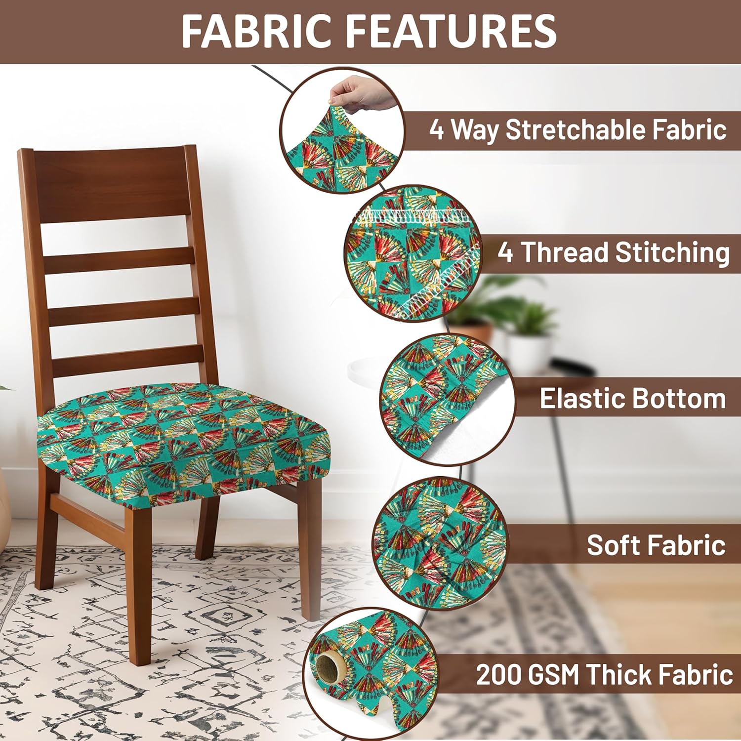 LAZI | 4 thread stitched cover for dining cushion on livebetterindia.com