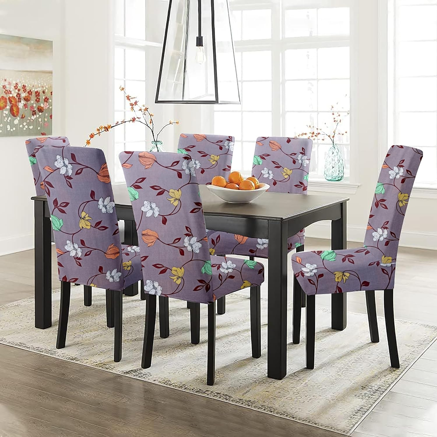 HOTKEI | Printed 6 seater dining table chair cover on livebetterindia.com