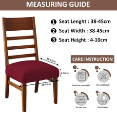 LAZI Maroon Polyester Dining Chair Seat Cover Stretchable Cushion Protector