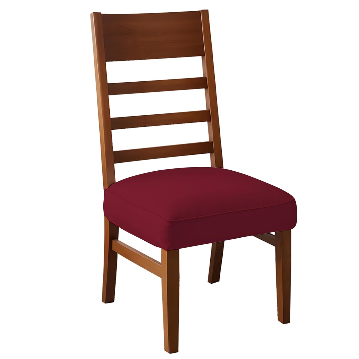 LAZI Maroon Polyester Dining Chair Seat Cover Stretchable Cushion Protector