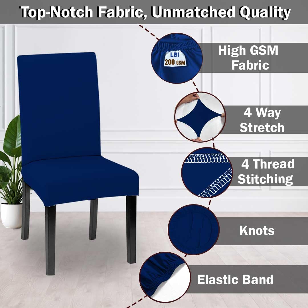 LAZI Navy Blue Dining Chair Seat Cover Slipcover for Dining Table chair Cover