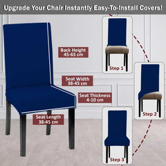 LAZI Navy Blue Dining Chair Seat Cover Slipcover for Dining Table chair Cover