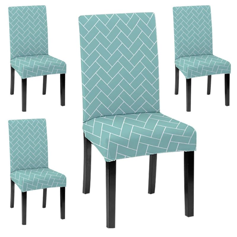 Lazi | Pack of 4 printed dining chair cover set on livebetterindia.com