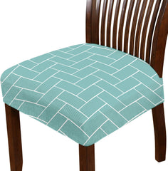 LAZI | Green Brick Printed Dining chair base cover on livebetterindia.com 