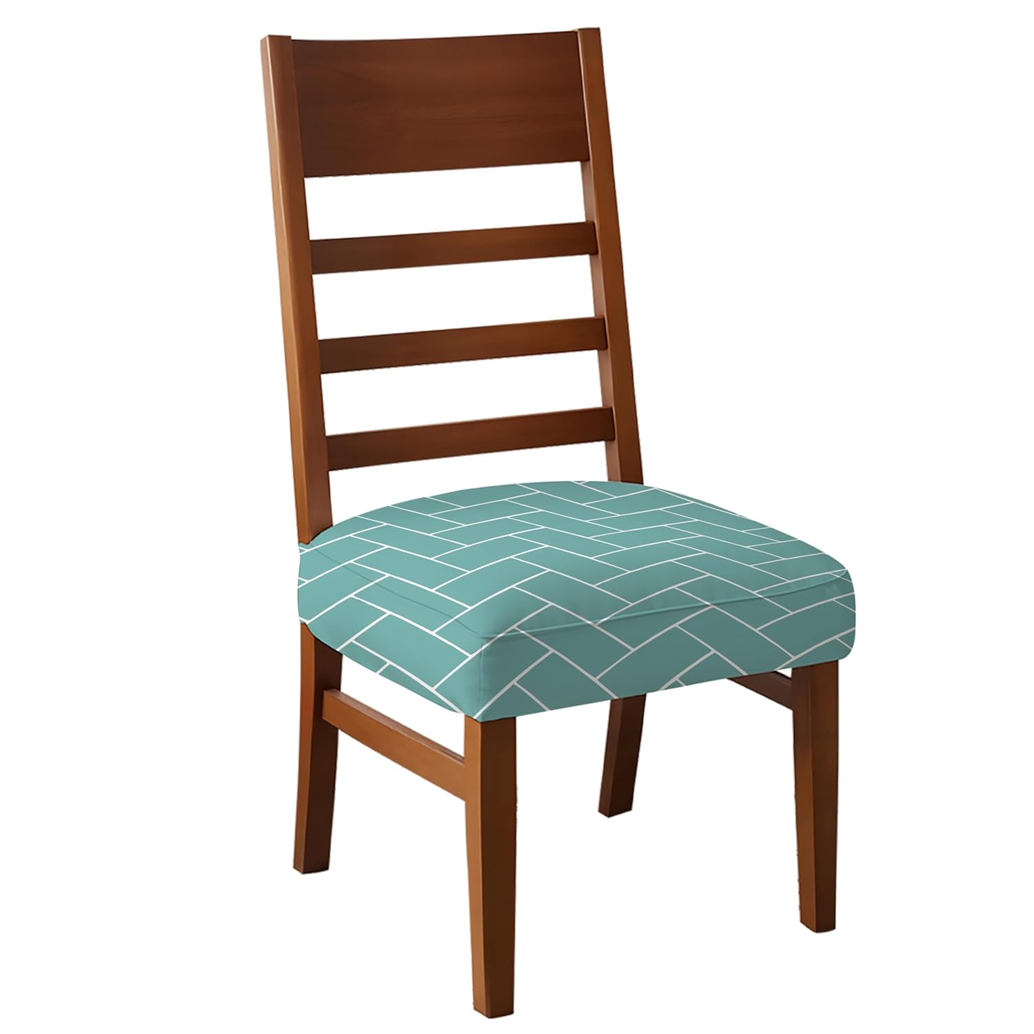 LAZI | Green printed single chair cushion cover on livebetterindia.com 