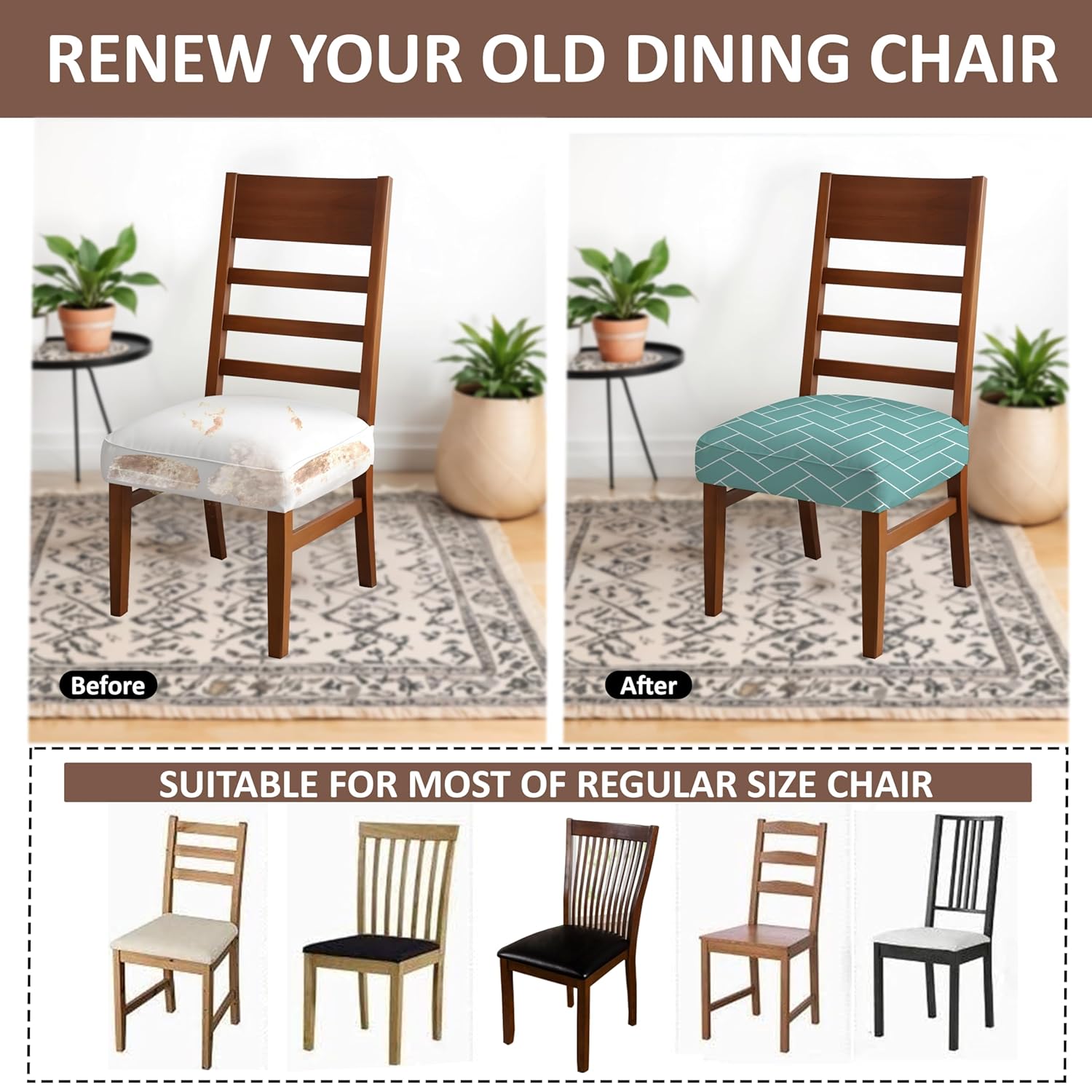 LAZI | Old Dining Chair transformation with base cover on livebetterindia.com 