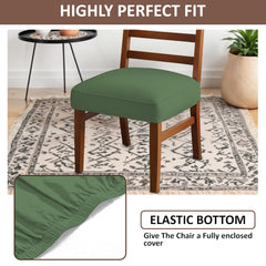 LAZI Pista Green Dining Chair Base Cover Stretchable Cushion Protector and Slipcover