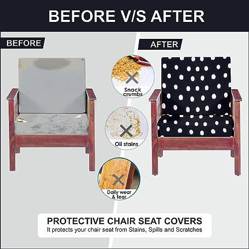LAZI Polka Dots Sofa Cushion Cover, Stretchable Sofa Cover and Protector for Wooden Sofa