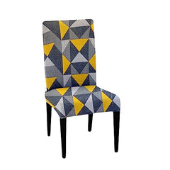 LAZI Triangle Print Stretchable Dining Chair Cover and Slipcover, Cushion Protector
