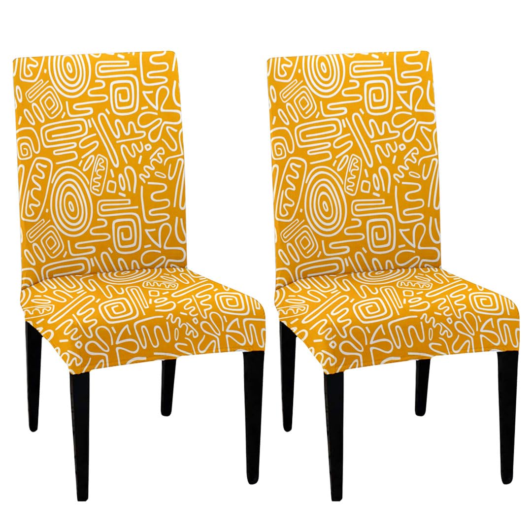 LAZI | graphic Printed dining chair cover pack of 2 | livebetterindia.com