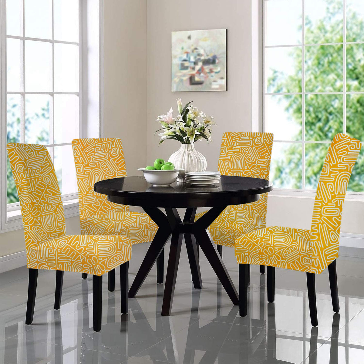 LAZI | Dining chair cover pack of 4 | livebetterindia.com