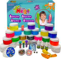 SNEKI Mega Slime Kit Multicolor Scented Toy Slime Gel Kit with Accessories to play
