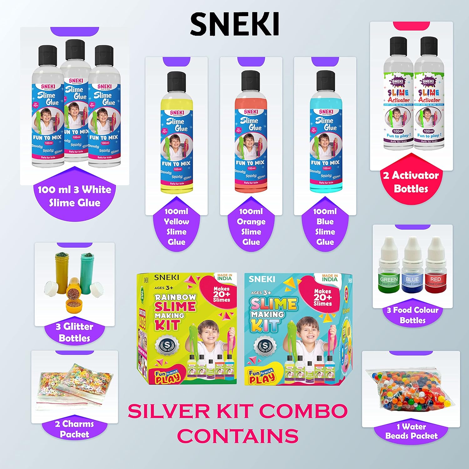 SNEKI Multicolor Scented DIY Slime Making Kit for Kids at Home Slime Making Set