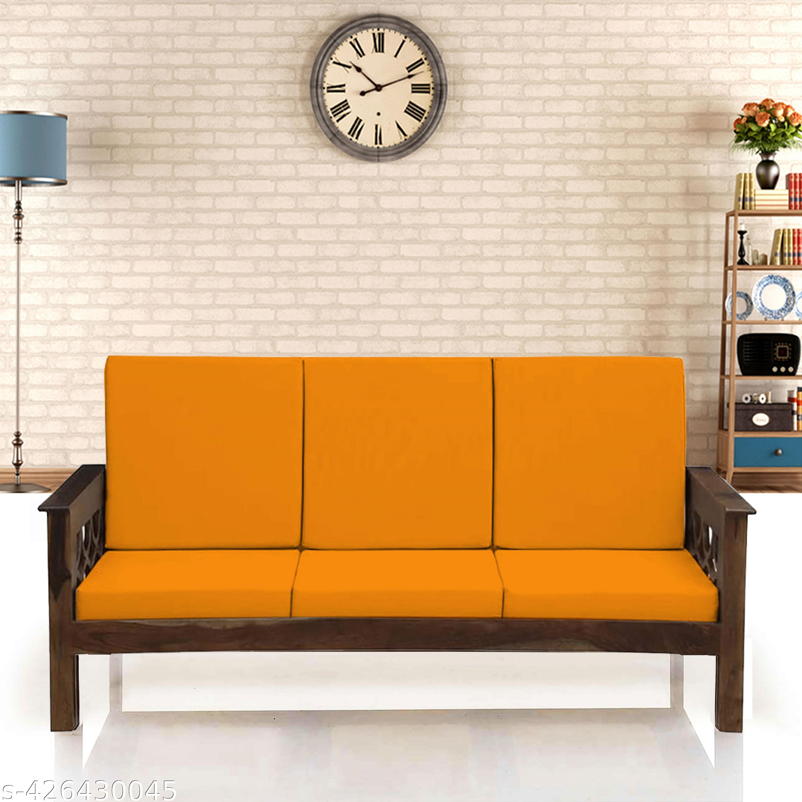 HOTKEI | Mustard Yellow Sofa cushion cover for wooden sofa on livebetterindia.com