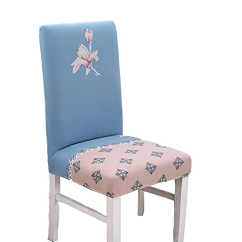 Itspleazure Floral Dining Table Chair Cover Stretchable Slipcover Seat Protector Removable 1pc Polycotton Dining Chairs Covers for Home Hotel Dining Table Chairs