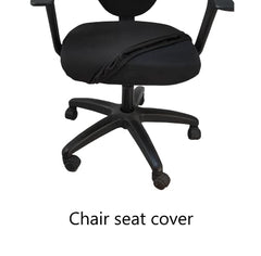ITSPLEAZURE 2 Piece Pack of 6 Office Chair Cover Stretchable Solid Elastic Removable Washable Black Office Computer Executive Rotating Chair Seat Covers Slipcover Cushion Protector Polyester Blend