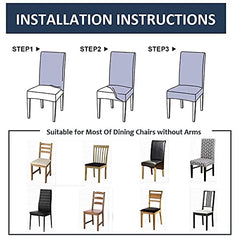 HOTKEI Pack of 1 Blue Diamond Printed Elastic Stretchable Dining Table Chair Cover Seat Cover Protector Slipcover for Dining Table Chair Covers Stretchable 1 Piece Set of 1 Seater