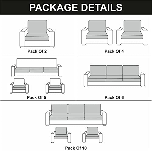 HOTKEI Black Brick [Set of 6] Sofa seat Cover Elastic Stretchable Sofa seat Set Cover Protector for Wooden Sofa seat Cushion Stretchable Cloth Cover 3 Seater [21"x 21"]