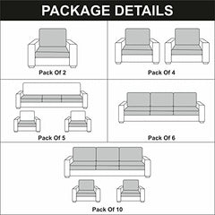 HOTKEI Black Brick [Set of 6] Sofa seat Cover Elastic Stretchable Sofa seat Set Cover Protector for Wooden Sofa seat Cushion Stretchable Cloth Cover 3 Seater [21"x 21"]