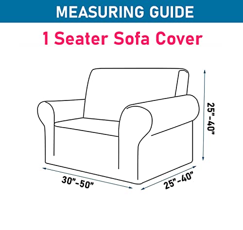 HOTKEI (1 Seater Airforce Blue Polycotton Big Universal Non-Slip Elastic Stretchable Couch Sofa Set Cover Protector for Single Seater Sofa seat Stretchable Cloth Full Covers