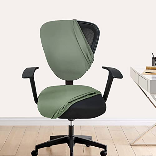 HOTKEI 2 Piece Pista Office Chair Cover Elastic Stretchable Removable Washable Computer Desk Executive Rotating Chair Seat Cover Slipcover Protector Pack of 1