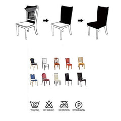 Itspleazure Floral Dining Table Chair Cover Stretchable Slipcover Seat Protector Removable 1pc Polycotton Dining Chairs Covers for Home Hotel Dining Table Chairs