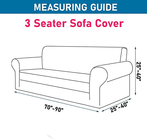 HOTKEI 3 Seater Maroon Polycotton Big Universal Non-Slip Elastic Stretchable Sofa Set Cover Protector for 3 Seater Sofa seat Stretchable Cloth Full Covers