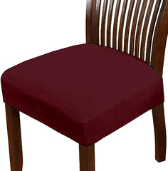 HOTKEI Pack of 6 Maroon Dining Chair Seat Cover Elastic Stretchable Protector Slipcover for Dining Table Chair Cover Set of 6 Seater