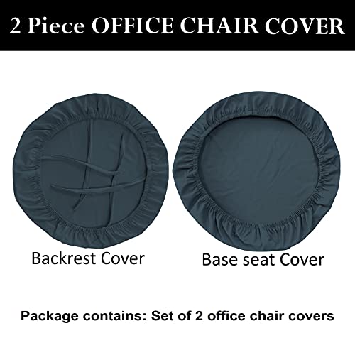 HOTKEI (Only Chair Covers) Polycotton Stretchable Elastic Removable Washable - Grey, Set of 2