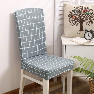 ITSPLEAZURE Checks Dining Table Chair Cover Stretchable Slipcover Seat Protector Removable 1pc Polycotton Dining Chairs Covers for Home Hotel Dining Table Chairs
