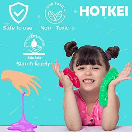HOTKEI DIY Transparent Scented Toy Slime Kit for Kids with Glitter| Charms | Star | Beads Set