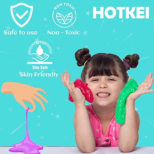 HOTKEI (Make 60+ Slime) Multicolor Scented Diy Magic Toy Slimy Slime Activator Glue Gel Making Kit Toy Gift For Kids Slime Activator Making Kit 12 Glue &3 Activator Bottle