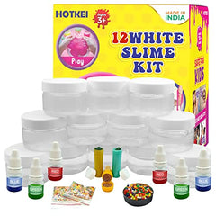HOTKEI DIY Transparent Scented Toy Slime Kit for Kids with Glitter| Charms | Star | Beads Set