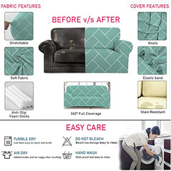 HOTKEI 2 Seater Brick Print Big Universal Polycotton Non-Slip Elastic Stretchable Washable Two seat Sofa Set Cover Protector for Sofa Stretchable Adjustable Cloth Makeover slipcovers