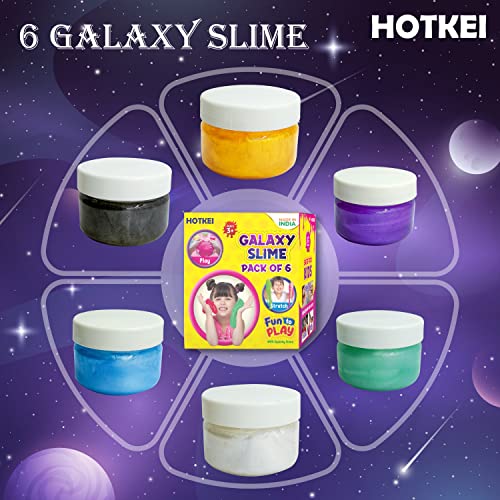HOTKEI Fruit Scented Mix Color Galaxy Slime Gel Pack of 3 and 6